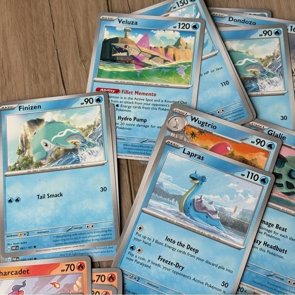 Pokemon Set of 50 Cards Lapras Wugtrio Charcadet Finizen Primeape Ninetales
